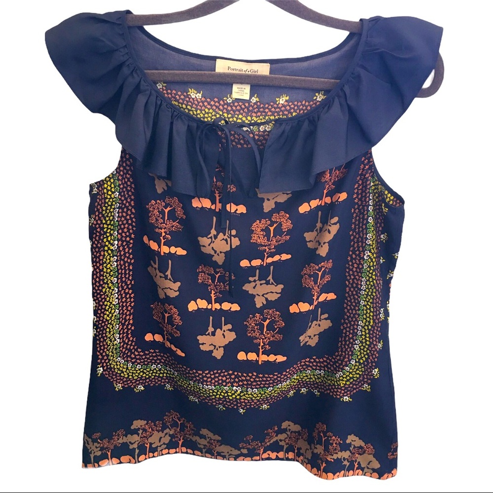 NWOT Anthro Portrait of a girl sleeveless blouse